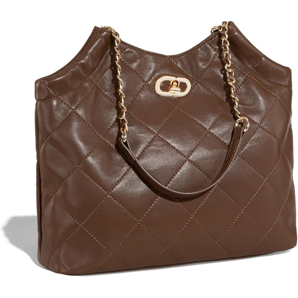 Women's Brown Quilted Hobo Bags For Women Puffer Shoulder Handbags